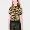 Kenzo Tiger‘ Top mit Stehkragen aus Baumwoll-Wollmischung
