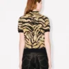 Kenzo Tiger‘ Top mit Stehkragen aus Baumwoll-Wollmischung