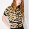 Kenzo Tiger‘ Top mit Stehkragen aus Baumwoll-Wollmischung