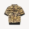 Kenzo Tiger‘ Top mit Stehkragen aus Baumwoll-Wollmischung