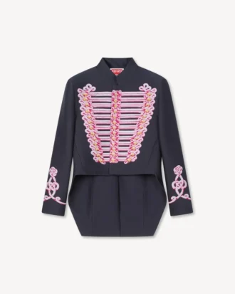 Kenzo „Trompe L’œIl“ Jacquard-Frack aus Woll-Baumwolle