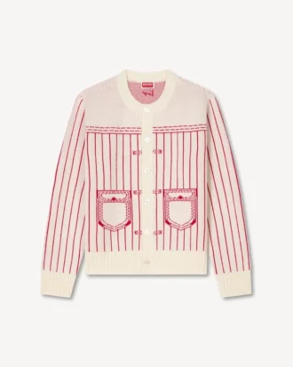 Kenzo Trompe L’œil-Strickjacke aus Baumwollmischung