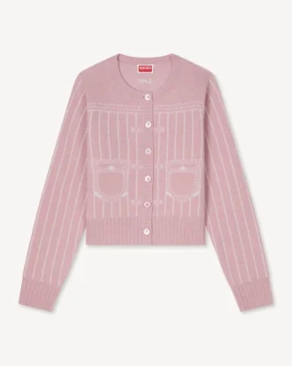 Kenzo Trompe L’œIl‘ Strickjacke aus Woll-Baumwollmischung