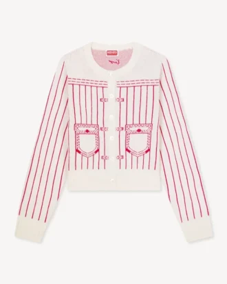 Kenzo Trompe L’œIl‘ Strickjacke aus Woll-Baumwollmischung