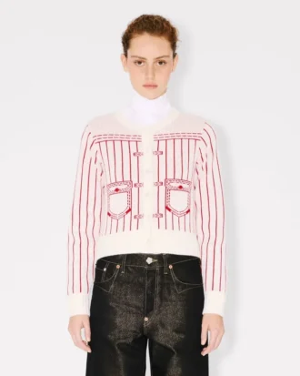 Kenzo Trompe L’œIl‘ Strickjacke aus Woll-Baumwollmischung