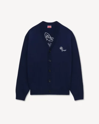 Kenzo Tulip‘ bestickter Cardigan aus Wolle und Baumwolle