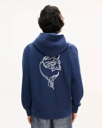 „Kenzo Tulip“ bestickter Kapuzenpullover mit Reißverschluss aus Baumwolle