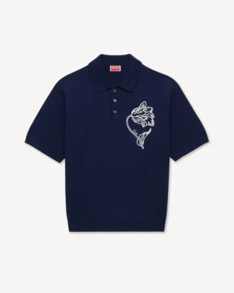 Kenzo Tulip‘ besticktes Polohemd aus Wolle und Baumwolle