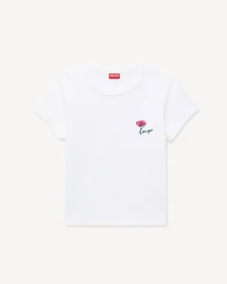 Kenzo Tulip‘ besticktes T-Shirt aus Baumwolle