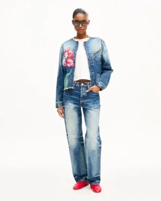 „Kenzo Tulip“ gerade geschnittene Hose aus japanischem Denim