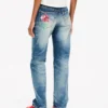 „Kenzo Tulip“ gerade geschnittene Hose aus japanischem Denim