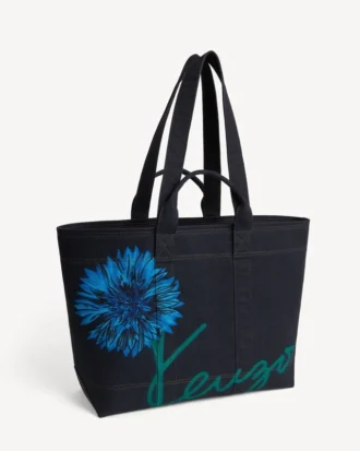 Kenzo Tulip‘ Große Tragetasche aus denimähnlichem Twill