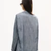 „Kenzo Tulip“ leichte Arbeitsjacke aus gewaschenem Denim aus Leinenmischgewebe