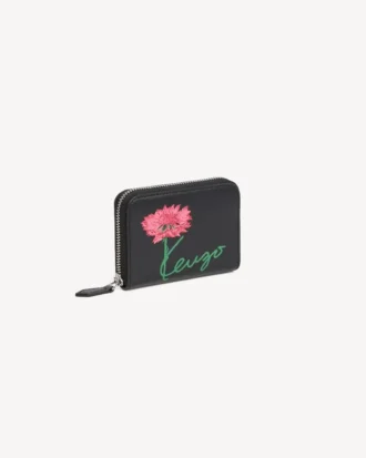 „Kenzo Tulip“ Reißverschluss-Geldbörse aus Leder