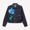 Kenzo Tulip‘ Slim-Fit-Truckerjacke mit Falten aus japanischem Denim