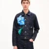 Kenzo Tulip‘ Slim-Fit-Truckerjacke mit Falten aus japanischem Denim
