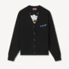 „Kenzo Wild Tiger“ Strickjacke aus Woll-Baumwollmischung