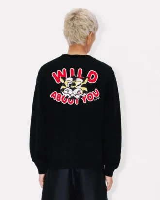 „Kenzo Wild Tiger“ Strickjacke aus Woll-Baumwollmischung