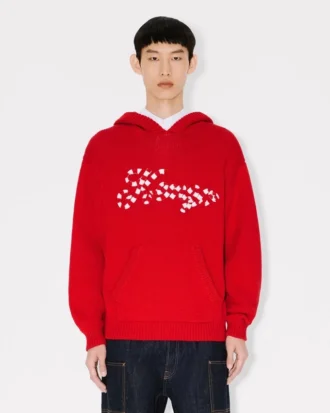 Kenzo Winter Holidays‘ bestickter Hoodie aus Baumwolle und Wolle