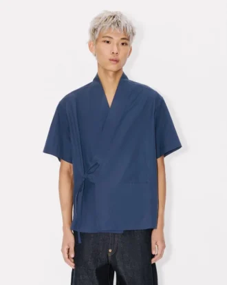 Kimono-Hemd mit kurzen Ärmeln aus Baumwolle