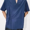 Kimono-Hemd mit kurzen Ärmeln aus Baumwolle