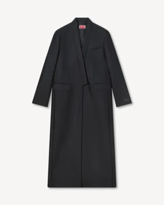 Kimono-Mantel aus Schurwolle und Seide