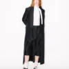 Kimono-Mantel aus Schurwolle und Seide