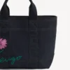 Kleine „Kenzo Tulip“-Tragetasche aus denimähnlichem Twill