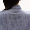 Kurzes Kleid aus gewaschenem Denim aus Leinenmischung