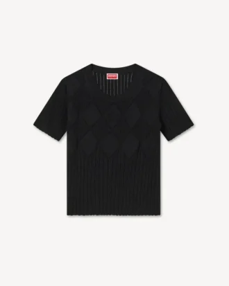 Kurzärmeliges Strickoberteil