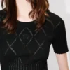 Kurzärmeliges Strickoberteil