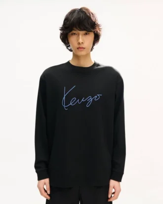 Langärmliges Hemd aus Baumwolle mit „Kenzo Signature“-Stickerei