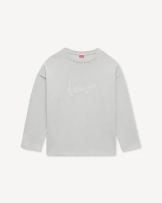Langärmliges Hemd mit „Kenzo Signature“-Stickerei aus Baumwolle