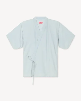 Lockeres Kimono-Hemd aus Stone Bleach Chambray