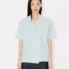 Lockeres Kimono-Hemd aus Stone Bleach Chambray
