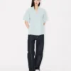 Lockeres Kimono-Hemd aus Stone Bleach Chambray