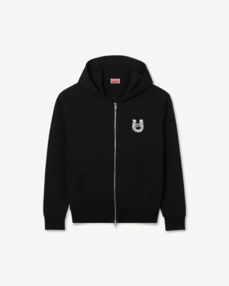 „Lunar New Year“ Hoodie mit Reißverschluss und Stickerei aus Baumwolle