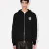 „Lunar New Year“ Hoodie mit Reißverschluss und Stickerei aus Baumwolle