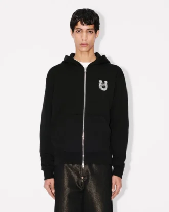 „Lunar New Year“ Hoodie mit Reißverschluss und Stickerei aus Baumwolle