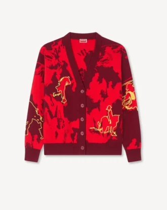 „Lunar New Year“-Strickjacke aus Baumwoll-Woll-Mischung