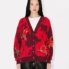 „Lunar New Year“-Strickjacke aus Baumwoll-Woll-Mischung
