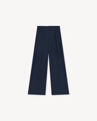 Maßgeschneiderte Hose mit weitem Bein aus Schurwolle