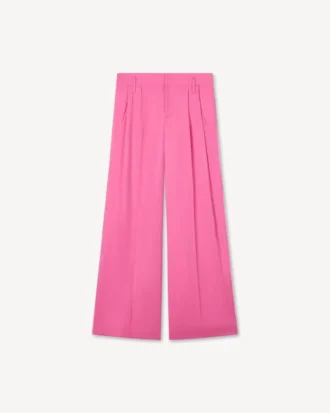 Maßgeschneiderte Hose mit weitem Bein aus Schurwolle
