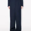 Maßgeschneiderte Hose mit weitem Bein aus Schurwolle