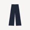 Maßgeschneiderte Hose mit weitem Bein aus Schurwolle