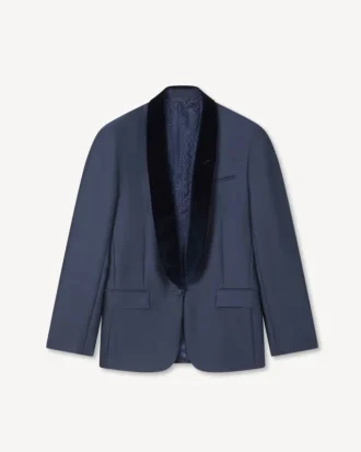 Maßgeschneiderte Jacke mit Schalkragen aus Schurwolle