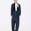 Plisseehose aus Schurwolle und Seide