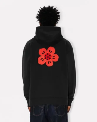 Oversize-Hoodie aus Baumwolle mit „Boke Flower“-Stickerei