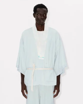 Oversize-Kimonohemd aus Stone Bleach Chambray