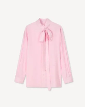 Oversized-Hemd mit Schleife aus Seidenmischung
